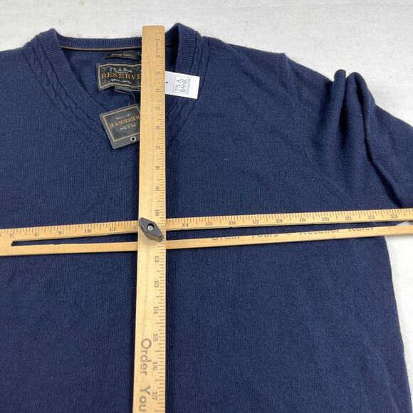 Jos A Bank Reserve Mens Cashmere Wool Blend Sweater NWT Navy Blue Size Large - Picture 7 of 10